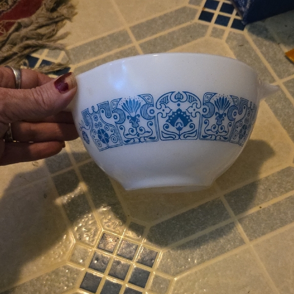 Other - Vintage Blue Patterned Mixing Bowl Pyrex